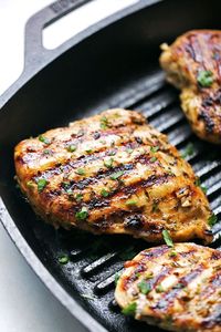 The easiest Greek grilled chicken recipe that's perfect for weeknight dinner! The quick greek marinade is made with red wine vinegar, garlic, and olive oil.