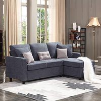 Amazon.com: HONBAY Convertible Sectional Sofa Couch, L-Shaped Couch with Modern Linen Fabric for Small Space Light Grey: Furniture & Decor