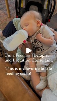 Kayla Richardson Feeding Therapist + IBCLC on Instagram: "The position The bottle  The flow The technique   Ready? Let’s go!   I refer to this position as Elevated Side Lying. I love it because it provides baby’s body with stability and comfort, while also allowing them to be in complete control of the liquid in the bottle nipple. Parent has a clear view of baby so they can respond to cues accordingly.   This bottle is the Evenflo Balance by @evenflofeeding. It’s easy to clean, doesn’t have a ton of parts, flow rates are appropriate, and the shape of the nipple promotes an ideal latch for good muscle function and a tight seal.   This baby is on a slow flow nipple. I like a baby to be on a nipple flow rate that is “just right”. Not too fast. Not too slow. Some older babies might benefit fro