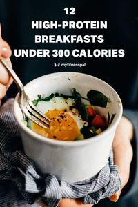 It can be difficult to get enough protein rich foods in your diet. By including more protein at breakfast you’ll feel fuller longer and prevent a midday energy crash. From sweeter breakfast options such as smoothies and pancakes, to more savory ones like salmon toast and quiche, these 12 recipes are high in protein and clock in at 300 calories or less. #MyFitnessPal