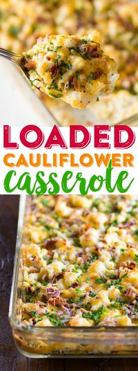 Loaded Cauliflower Casserole Recipe | Cheesy Cauliflower Casserole | Baked Cauliflower Dinner | Easy Cauliflower Casserole