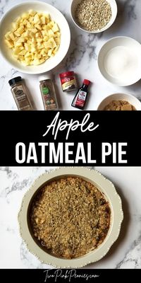 This apple pie recipe uses oatmeal instead of crust. This is the perfect easy fall or Thanksgiving dessert to make and perfect for people who don't like making pie crusts!