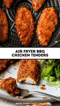 The kids will love these crispy air-fried BBQ chicken tenders breaded and dunked in a sweet, fiery BBQ sauce! Serve them with some corn on the cob or a big salad.