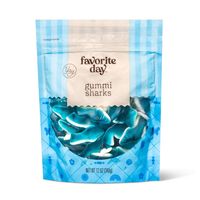 Bring a little lip-smacking goodness to your day with these Gummi Sharks from Favorite Day™. These Gummi sharks are made to look like sharks for a fun look kids and adults alike will love. This pack comes with 12 ounces of gummi sharks, making them perfect for taking with you when you're on the go or packing in school lunches. Whether you’re snacking at home or enjoying a handful during a movie, these sweet gummy sharks are sure to satisfy. A little bliss in every bite. Guaranteed to be a favori