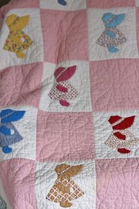 I had one of these that my great, great, great grandmother made. it survived a house fire in a Lane cedar chest and then "disappeared" somewhere. I miss it. Discovering My Lane Family Roots: Treasure Chest Thursday: My Sunbonnet Sue Quilt