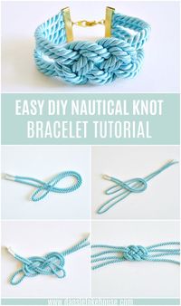 Cute handmade gift idea: easy DIY knit bracelet. Learn how to make this nautical knot bracelet and give this knotted cord bracelet as a sweet handmade gift idea or DIY stocking stuffer. This DIY nautical knot bracelet is surprisingly simple to make once you learn how to tie nautical knots - or this one at least! Plus this DIY bracelet only cost a couple of dollars to make. #nauticalknot #handmadegift