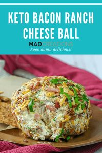 Bacon Ranch Cheese Ball is a super easy keto friendly recipe ready in just minutes. The perfect easy low carb recipe for entertaining. #ketorecipes #ketoentertaining #cheeserecipes #lowcarbrecipes