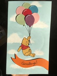 Handmade Winnie the Pooh goodbye card