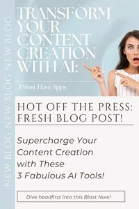 Are you tired of spending countless hours on content creation? Discover how AI apps transformed my approach to content production from labor-intensive tasks to lightning-fast efficiency. In this insightful article, I share my journey of embracing AI technology and the specific applications that have significantly improved my workflow. Learn about the benefits of using AI for content generation, editing, and optimization, and how these tools can help you save time and increase productivity. Whether you’re a blogger, marketer, or business owner, find out how to harness the power of AI apps to elevate your content game and achieve your goals with ease!