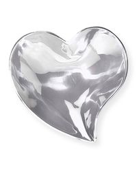 Heart shaped bowl. Made of recycled aluminum. Imported.