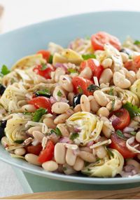 Mediterranean Bean Salad – Bring a bowlful of color to your healthy eating plan. Food should look as good as it tastes, and this salad of beans, veggies and cheese delivers in every way.  Without the cheese ...