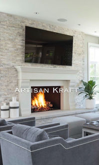 Limestone Fireplace Mantel Surround by Artisan Kraft. Shop our link below for more Limestone Fireplace Mantel. 