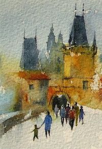 Watercolors by Maria Stezhko: Prague scene