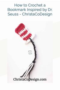 Red white striped hat bookmark.