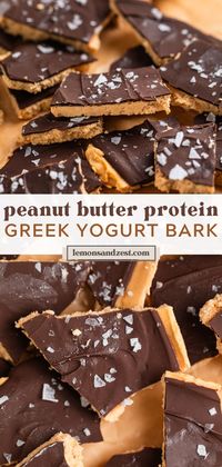 This protein packed Peanut Butter Chocolate Greek Yogurt Bark is a snack that is unlike any other! Less than 10 minutes to prep, the perfect sweet and salty treat and a great creamy cold treat to cool you off on a hot day. Protein powder added for more power in your delicious snack game!