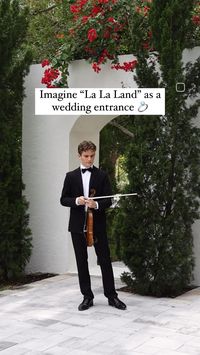 By @ elijahtheviolinist on ig | #violin #play #music #magic #romantic #wedding #love #lalaland #movie #emmastone #ryangosling #entrance #violinist #marriage #bride