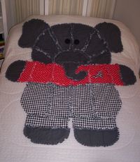 4' x 5' Alabama Elephant Rag Quilt/Throw/Rug/Wall Hanging.