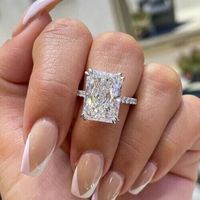 ad eBay - Find many great new & used options and get the best deals for 3Ct Radiant Cut Moissanite solitaire Wedding Ring 14K White Gold Plated at the best online prices at eBay! Free shipping for many products!