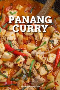 This homemade Panang curry recipe is quick and easy with chopped chicken, creamy coconut milk and warming spices, one of my favorite Thai curries.