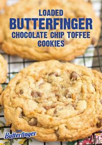 Full of chocolate goodness, Loaded Butterfinger Chocolate Chip Toffee Cookies are the perfect treat to take to the office for a midday snack. Crispy on the outside with a soft and gooey center, these cookies are made with crispety, crunchety, peanut-buttery BUTTERFINGER® candy bars. Pair them with a cup of milk, and enjoy every bite.