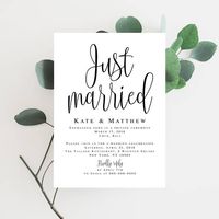 Elopement invitation template download Wedding template