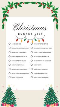 Cute and fun all age's Christmas/Winter bucket list.