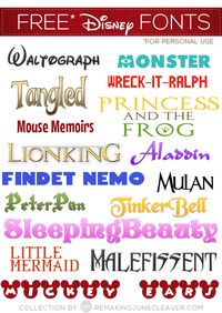 free disney fonts