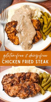 Gluten-Free Chicken Fried Steak is cube steak that is coated with a flavorful breading and then fried to crispy, golden perfection. It's then served with a creamy, delicious gravy that is gluten-free and dairy-free.