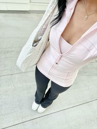 lululemon, ootd, fit check, pink, strawberry milkshake, wonyoungism, pilates princess