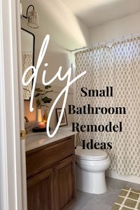 Check out how I transformed my small bathroom on a budget with these DIY remodel ideas!  Perfect for anyone looking to update their bathroom without breaking the bank. Click through for before-and-after photos and links to everything! #BathroomRemodel #DIYBathroom #BudgetMakeover #SmallBathroomIdeas