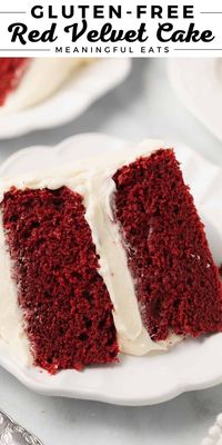 Meet your new favorite gluten-free red velvet cake! This cake is light and fluffy thanks to a combination of sour cream, oil and throughly whipped batter. It has the most perfect crumb and texture and turns out EVERY TIME! On the hunt for the best gluten-free red velvet cake? You’ve found it! With a the perfect crumb and luscious cream cheese frosting, it will make a statement at any gathering.