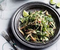 Australian Gourmet Traveller recipe for crisp chilli whitebait and green mango salad.