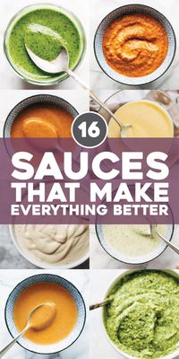 The 16 Sauces That Make Everything Better! Slather these on sandwiches, drizzle them on salads, pour them over pasta - the options are endless. YUM. #sauces #mealprep #easyrecipe | pinchofyum.com