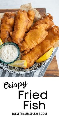 Battered fried fish made with a simple flour batter and deep fried to perfection is one of our favorite fish recipes and it's easy too!