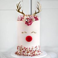 Modern Rudolf Antler Set Christmas Cake Topper Antler Eyes - Etsy