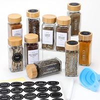 Amazon.com: NETANY 24 Pcs Spice Jars with Labels - 4 oz Glass Spice Jars with Bamboo Lids, Minimalist Farmhouse Spice Labels Stickers, Collapsible Funnel, Seasoning Storage Bottles for Spice Rack, Cabinet, Drawer : Home & Kitchen