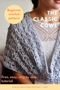 Learn how to crochet the cable stitch with this free crochet cowl pattern, perfect for beginners. A delicate, lace cowl with lots of drape that can effortlessly be worn as a scarf or wrap. Includes a step by step stitch tutorial and full crochet pattern.