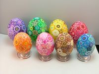 A Whole Rainbow of Covered Eggs by polymerclaycreations, via Flickr