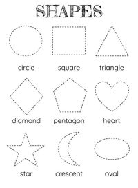 Shape Tracing Worksheet for Kindergarten, Preschool. Learn to Trace Shapes, Montessori Activity, Easy Printable is a great way to practice on learning shapes. Shapes include: Circle, Square, Triangle, Diamond, Pentagon, Heart, Star, Crescent, Teardrop, Rectangle, Arrow, Trapezoid, Donut, Cross, Cone, Hexagon, Octagon Size: -8.27 in x 11.69 in (A4 size) What's included: 1 PDF File - 2 pages Print the worksheets in black and white. Laminate or use plastic protector for lasting use. For more worksh