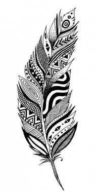 Black and white feather. Drawing raindrops zentangle picture royalty free | Feather drawing, Feather art, Doodle art designs