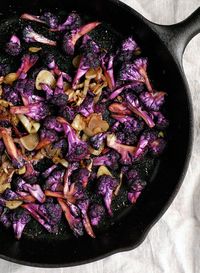 purple cauliflower with garlic & saffron