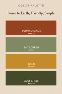 A mix of down-to-earth charm and friendly atmosphere with burnt orange, dark green, sage light green, and a hint of gold. Starting with burnt orange – it brings in a touch of warmth and familiarity, setting the tone for a friendly space. Add in the dark green, like a stroll through a lush forest. This deep shade gives a sense of grounded simplicity, making you feel connected to nature and at ease. Now, meet sage light green – it's the soft breeze on a sunny day, offering a refreshing and calming touch. Think of it as a gentle invitation to relax and unwind. And lastly, a sprinkle of gold – like sunshine breaking through the leaves. It adds a bit of sparkle, bringing positivity and a friendly glow to the mix. #colorpalette #autumncolors #seasonalbranding #colorpsychology