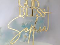 🎂 Make your cake shine with our custom Baptism Cake Topper! 🌟 This elegant acrylic and wood topper features a delicate cross design, perfect for celebrating a special milestone like a baptism. 🕊️ With its shimmering gold finish, it adds a touch of divine charm to any cake. 🎉 Whether it's for a baptism, communion, or confirmation, this topper will make your cake stand out and bless the occasion. 💒 Elevate your cake decorating game with this beautiful and meaningful piece! 🎉 This topper isn't just a decoration; it's a symbol of faith and celebration. 🍰 Handcrafted with care, it adds a personalized touch to your cake, making it a memorable centerpiece for your event. 💖 Whether you're hosting a baptism, christening, or other religious ceremony, this topper is sure to be a cherished kee