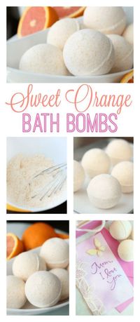 This homemade sweet orange bath bomb recipe is made with simple ingredients. Bath bombs are the perfect luxurious gift to make for Mother's Day!