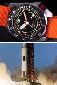 The Nº 1973 collection has a robust gasket to create a powerful seal that ensures water resistance tested to 200m / 20 ATM. Paired with the invention of the NATO strap, divers watches became highly functional and weatherproof. Apollo 13, the third landing to the moon. The mission was for the astronauts to explore the Imbrium Basin and conduct geological experiments. After an oxygen tank exploded on the evening of April 13, the objective was to get the Apollo 13 crew home alive. Source: NASA