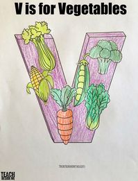 letter v craft- v is for vegetables