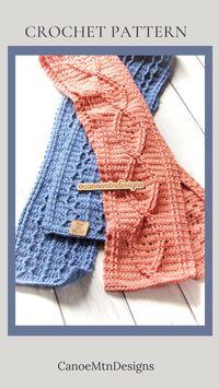 The perfect scarf crochet patterns for him and her. Both patterns are unisex. Created in short rows so easy to adjust length.