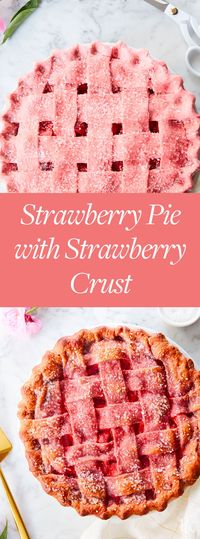 Strawberry Pie with Strawberry Crust #strawberrypie #pie #summerdesserts #dessertrecipes #desserts #pierecipes