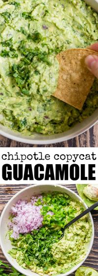 This Chipotle Guacamole recipe is the real deal. With just six ingredients and a few minutes, you can enjoy as much guac as you can mash!