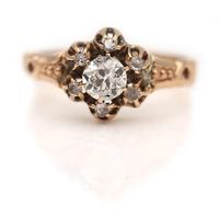 Victorian Old Mine & Rose Cut Diamond Halo Engagement Ring
– Vintage Diamond Ring